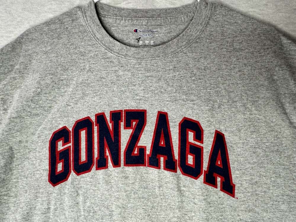 Champion Gonzaga Bulldogs Arch Logo Heather Gray T-Shirt - Picture 3 of 8
